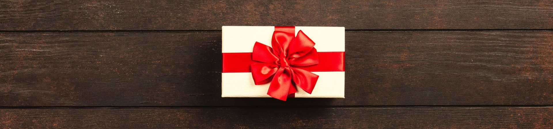 gift box on wood background