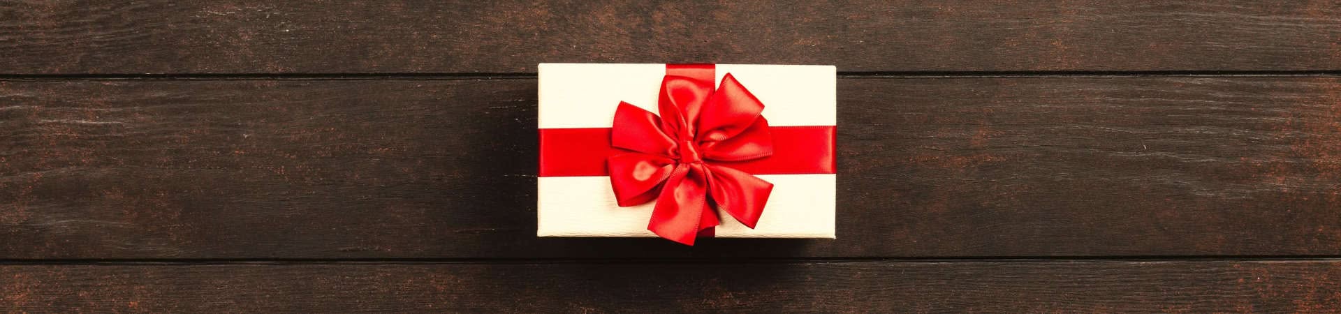 gift box on wood background